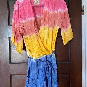 Revolve chaser silk tiedye romper size med